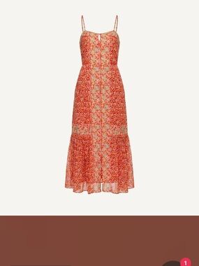Cleobella Coral Floral Maxi Dress with Spaghetti Straps